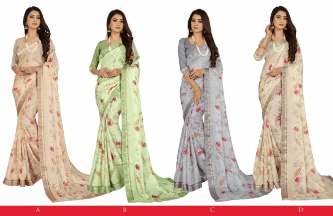 Shravya Jasmine 3 Latest Designer Casual Wear Chiffon Printed Saree Collection